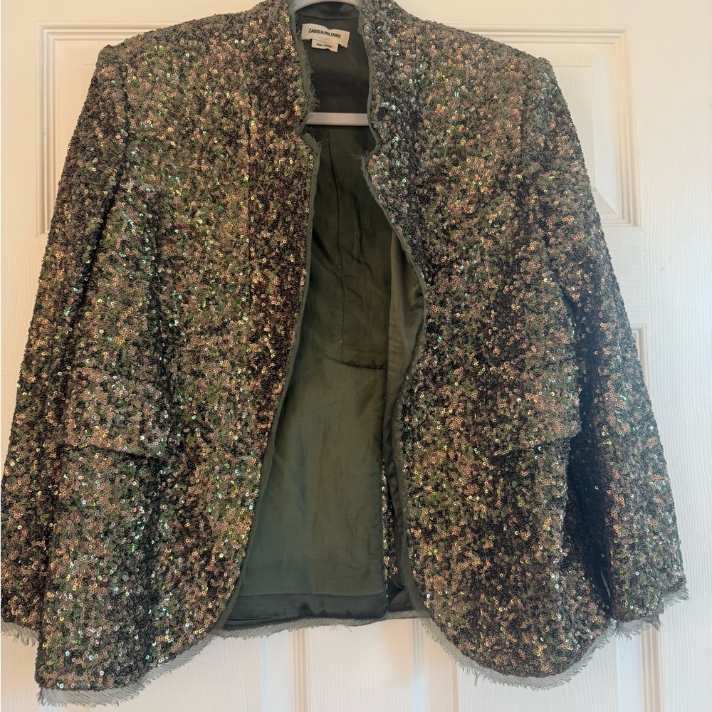 Zadig & Voltaire Green Sequin Blazer